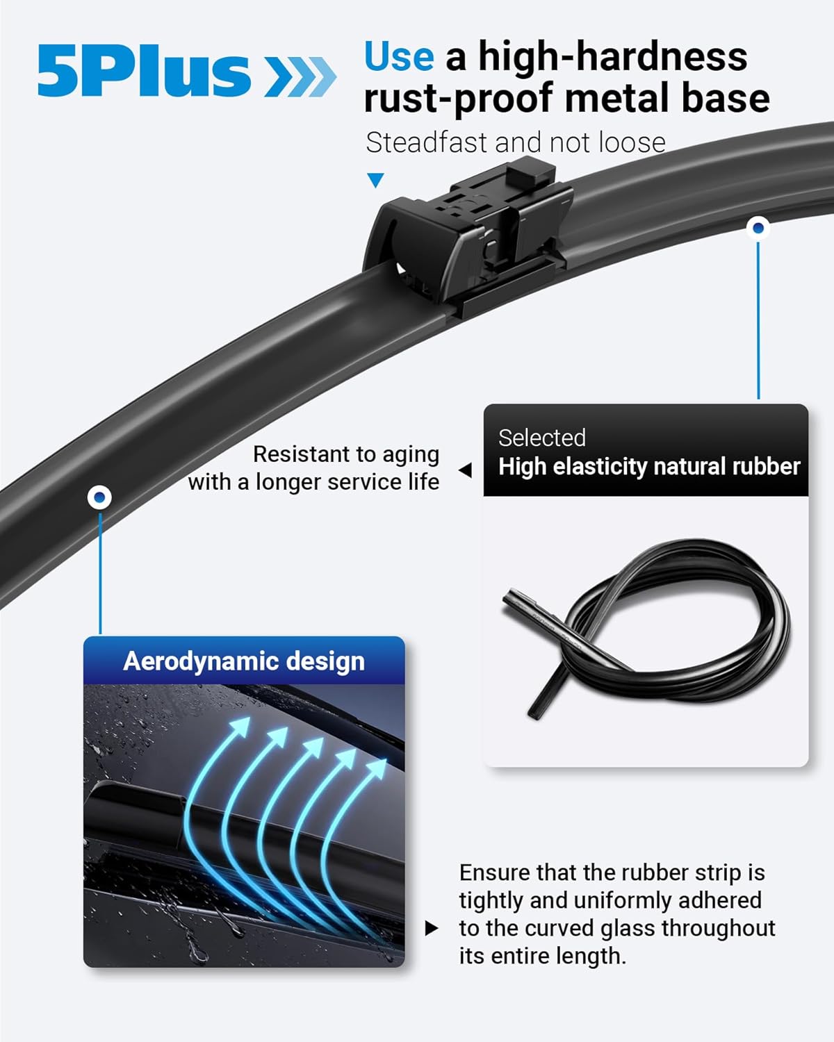 20"-2 Pack Windshield Wiper Blades Replacement For Ford F150 F250 F350 F450 F550 2008-1999 Expedition 2006-1999 Explorer 2010-2005 Mustang 2004-1999, Windshield Wiper Blades For My Car