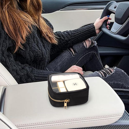 Small Clear Makeup Bag for Purse Small Cosmetic Bag Travel Size Toiletry Bags Cute Travel Makeup Bag,Coin Purse,Car Asscessories Organizer Storage Travel Essentials for Women Girls(Clear-Beige)