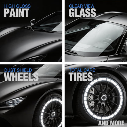 3-in-1 Waterless Car Wash Spray: Ceramic Coating + Quick Detailer - Clean, Shine & Protect Paint, Glass, Wheels Without Pre-washing - Nano-Hydrophobic Barrier - For Cars, Trucks, SUVs, RV - 16.9Oz