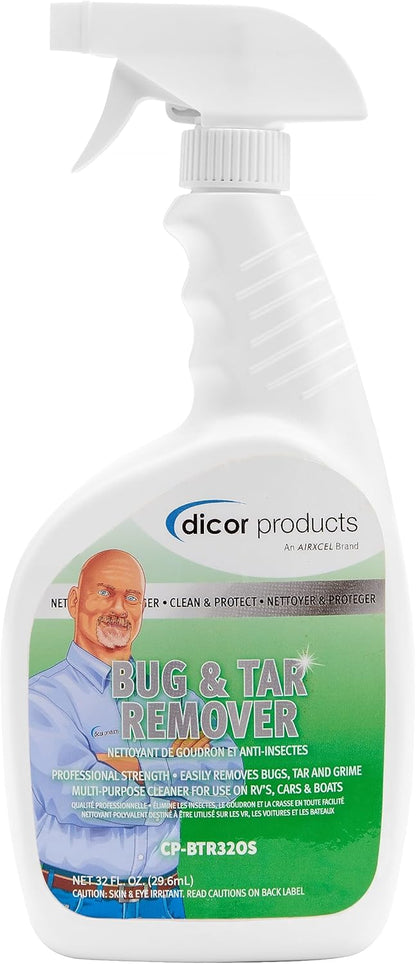 Dicor CP-BTR320S Bug & Tar Remover Cleaner Spray for RV Roofs and Exterior, White