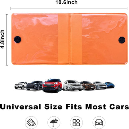 Yourkar 4PCS Car Registration Insurance Holder, Vehicle Glove Box Car Organizer with Magic Tape Closure, Driver License Keeper for Cars, Car Accessories (Big Car, Blue