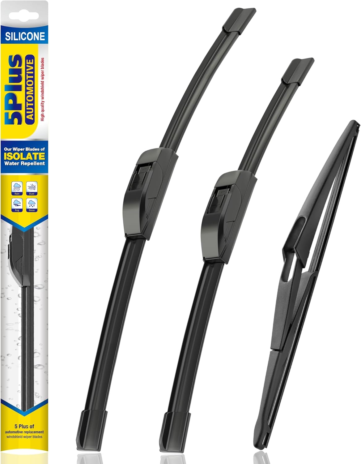 5 PLUS® Silicone Windshield Wipers Replacement for 2019-2024 Toyota RAV4/ 2006-2015 Mazda 5 Wiper Blades(Set of 3), Windshield Wiper Blades For My Car-26"/16"/12" - Colors C