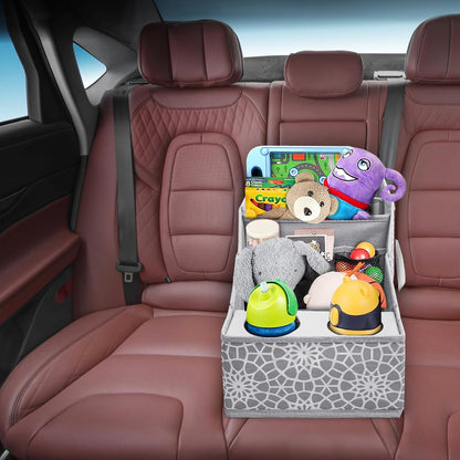MULISOFT Car Seat Organizer- Backseat Car Organizer with 11 Storages Compartments and 2 Cup Holders, Organizers and Storage, Front Seat for Travel Kids,Black