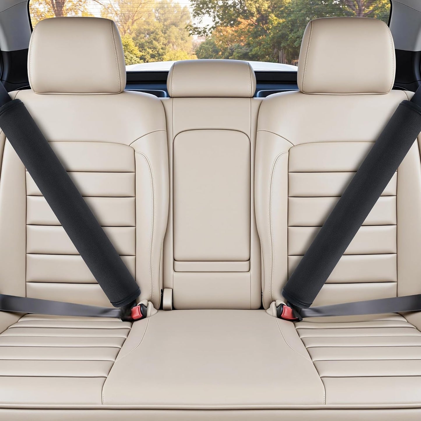 Extra Long Car Seat Belt Cover, 2Pack Waterproof Seatbelt Shoulder Pad for Comfortable Driving, Soft Seatbelt Strap Covers for Adults Kids Women & Men, Machine Washable, Grey