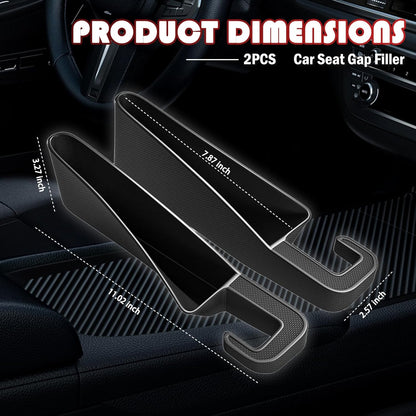 2PCS Short Car Seat Gap Filler Organizer with Seats Belt Holes,Anti-dropout Seat Gap Filler Fills Console Gaps,Universal Car Seats Gaps Plug with Storage Slot for Cars Storage