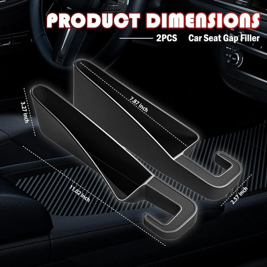 2PCS Short Car Seat Gap Filler Organizer with Seats Belt Holes,Anti-dropout Seat Gap Filler Fills Console Gaps,Universal Car Seats Gaps Plug with Storage Slot for Cars Storage