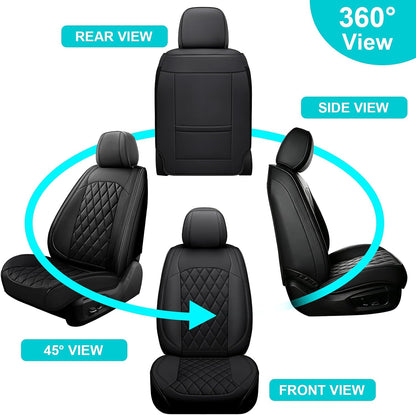 Car Seat Covers Full Set, Pink Leather Seat Covers for Car 5 Seats, Waterproof Car Seat Protector Front Seats Back Seat Cover, Automotive Carseat Cover Universal Fit for Most Cars SUV