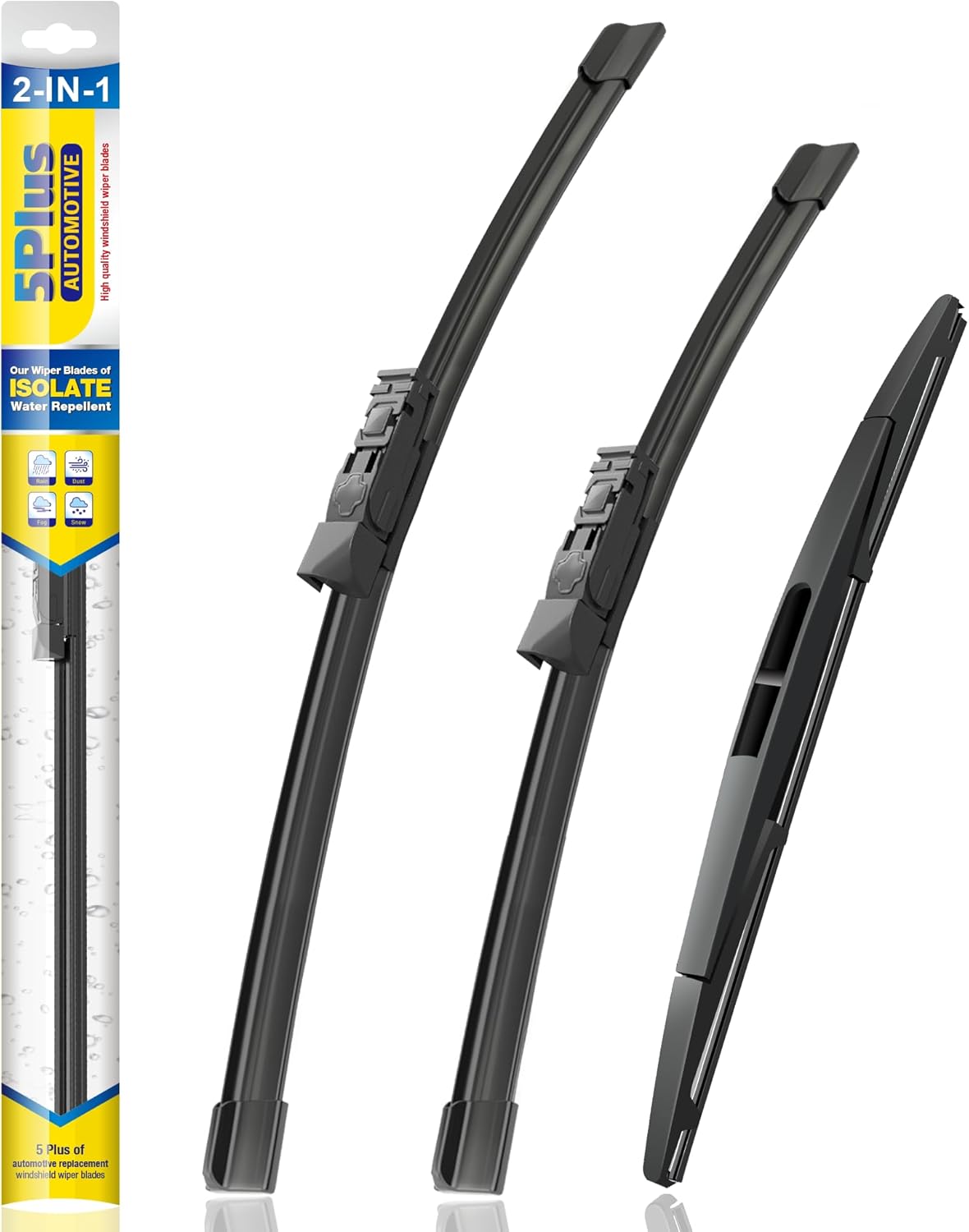 5 PLUS® Silicone Windshield Wipers Replacement for 2019-2024 Toyota RAV4/ 2006-2015 Mazda 5 Wiper Blades(Set of 3), Windshield Wiper Blades For My Car-26"/16"/12" - Colors B