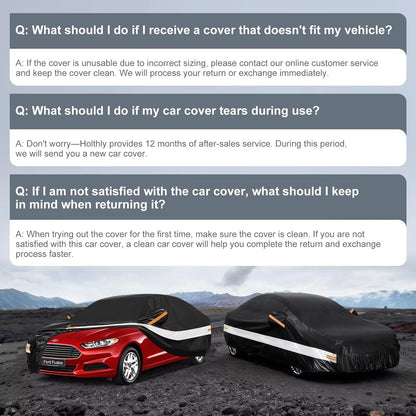 10 Layers Car Cover Custom Fit for Mercedes Benz C Class C250 C300 C43 C63 (1993-2026), Waterproof All Weather for Automobiles, Outdoor Full Cover Sun Dust Rain Protection with Cotton. Black - Colors A