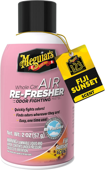 Meguiar’s Whole Car Air Refresher Odor Eliminator, Summer Breeze, 2 Oz— Car Air Freshener For Commuters, Detailers; Mist Refreshes Cabin For Sedan, Suv, Truck, Van