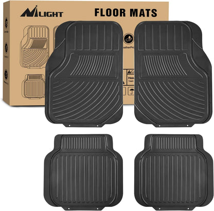 Nilight Rubber Cargo Mats for Cars Trucks SUVs,Universal Trim to fit for Most Vehicles,All Weather Protection Heavy Duty Cargo Liners
