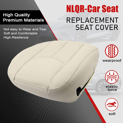 NLQR #522 Light Tan Front Driver Bottom Replacement Seat Cover Microfiber Leather Compatible with Chevy Avalanche Tahoe Suburban GMC Yukon XL 2003 2004 2005 2006