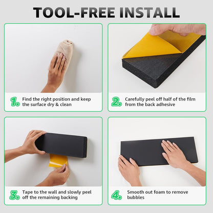 Garage Wall Protector, 2 Roll Garage Car Door Protector Bumper Guard for Car Doors Anti-Collision Waterproof Inflaming Ultra Self Adhesive EVA Foam for Warehouse (2 ROLL: 79" x 8" x 1/4")