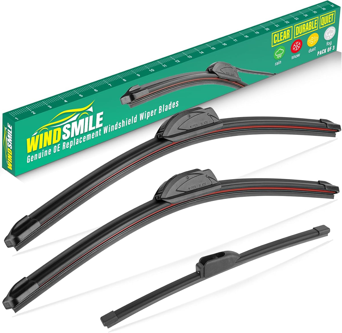 26" 16" 11" Windshield Wiper Blades Replacement for Chevrolet Chevy Trax 2024 2025 2026 Premium All Weather Front Rear Wipers Set - OEM Quality (Pack of 3) - Colors C