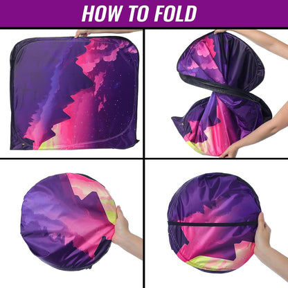 Car Windshield Sun Shade - Reflector Sunshade Offers Ultimate Protection for Car Interior, Cool Reflective Sun Blocker Fits Small Sedans, Mini SUVs