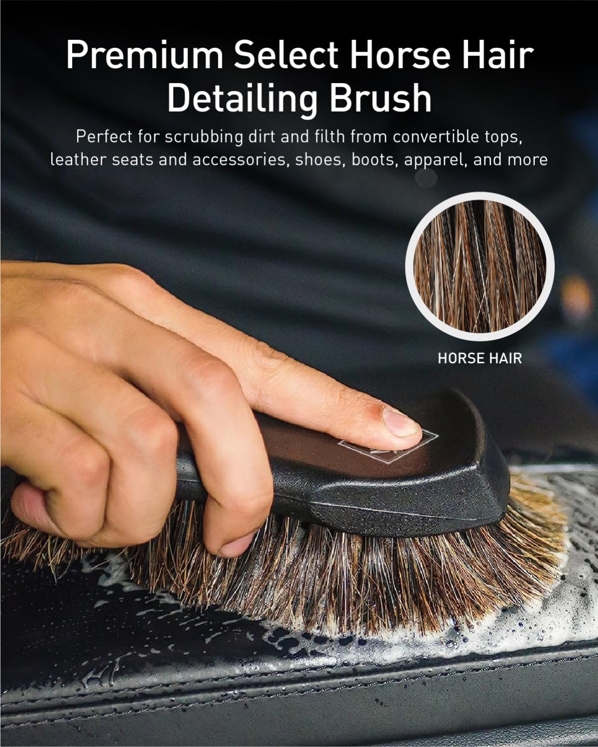 Fantasticlean 9PCS Car Interior Detailing Set, Microfiber Cloth & Applicator, Single-Head Detailing Brushes, Natural Bristles, Scratch-Free & Ultra-Soft for Seats Leather Care or Cleaning