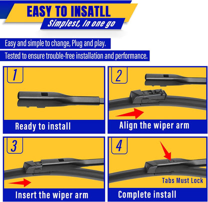 3 wipers Replacement for 2019-2023 2024 2025 2026 Subaru Forester, Windshield Wiper Blades Original Equipment Replacement - 26"/17"/14" (Set of 3) - Colors A