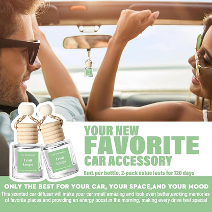 HoogaLife Car Air Freshener Diffuser 2 Pack Hanging Air Freshener Diffuser - Vanilla Cream Fragrance Oil Air D iffuser for Car, 45+ days Long Lasting Fragrance Made in USA C ar Air Fresheners (V54)
