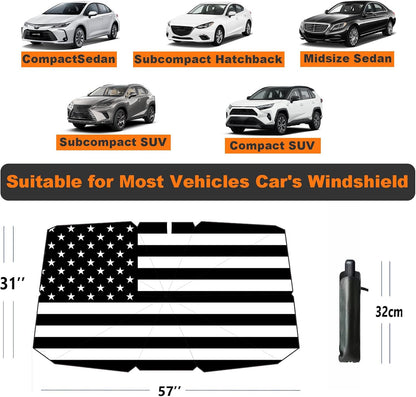 Windshield Sun Shade 2025 Car Accessories 100% Blackout Car Front Windsow Shades Umbrella Automotive Sun Visor Block Heat Insulation Protection (Black Eyes)