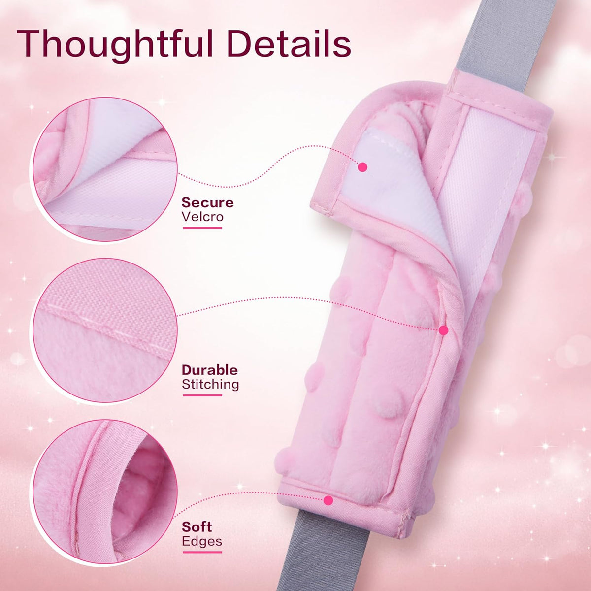 Pro Goleem Car Seat Strap Covers for Babies Soft Car Seat Strap Shoulder Pads for All Car Seats, Stroller, Pushcar, Black
