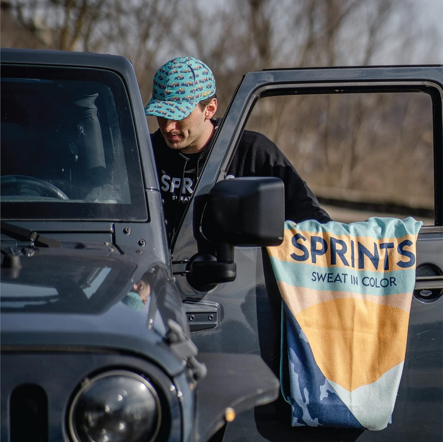 Sprints Athletic Running Towel, Full-Sized, Car Seat Cover - Performance Microfiber (Garden of Races Past)
