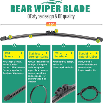 26" 16" 11" Windshield Wiper Blades Replacement for Chevrolet Chevy Trax 2024 2025 2026 Premium All Weather Front Rear Wipers Set - OEM Quality (Pack of 3) - Colors A