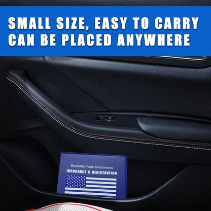 Ziciner Car Registration Insurance Holder, 2Pack Essential Auto Card Document Glove Box Organizer with Touch Fastener, Vehicle Interior Accessories Perfect for Most Car, Truck, SUV (Red/Small Car)