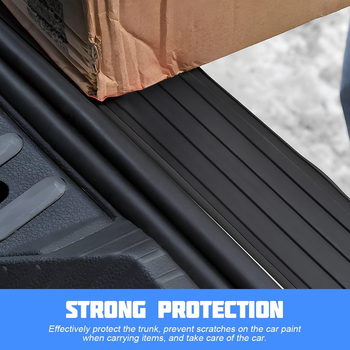 Car Rear Bumper Protector Guard, Anti-Scratch Abrasion Rubber Trunk Door Entry Sill Guard, Non-Slip Vehicle Trim Cover Protection Strip, Car Accessories for Most Cars and SUV (Black/Red/35.4" x2.7)