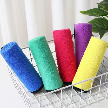 10 Pack Premium Microfiber Towels Coral velvet Washing and Detailing Towels for Car Detailing Household Cleaning Ultra-Soft Super Absorbent, Lint Streak-Free 11.8"x15.7” Cleaning Cloth (Yellow/Grey)