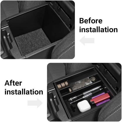 Glove Box Dividers Organizer Compatible with Toyota 2016-2020 2021 2022 2023 Tacoma Accessories Black ABS Material Center Console Organizer