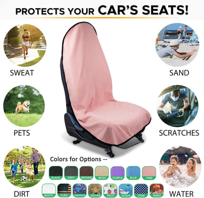 Waterproof Sweating Car Seat Cover for Post Gym Workout, Running, Swimming, Beach and Hiking, Universal Fit Non-Slip Towel Bucket Seat Protector for Cars SUV Trucks, Machine Washable (Grey)