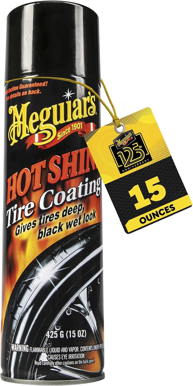 Meguiar's G13815 Hot Shine High Gloss Tire Coating - 15 Oz Spray Can (Pack of 5)
