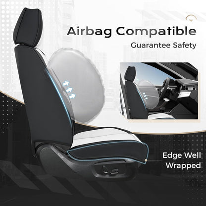 Coverado Seat Covers Full Set, Black Seat Covers for Cars 5 Seats, Car Seat Protector, Waterproof Nappa Leather Car Seat Cushion, Front and Rear Car Seat Cover Fit for Most Sedans SUV Pick-up Truck - Colors B
