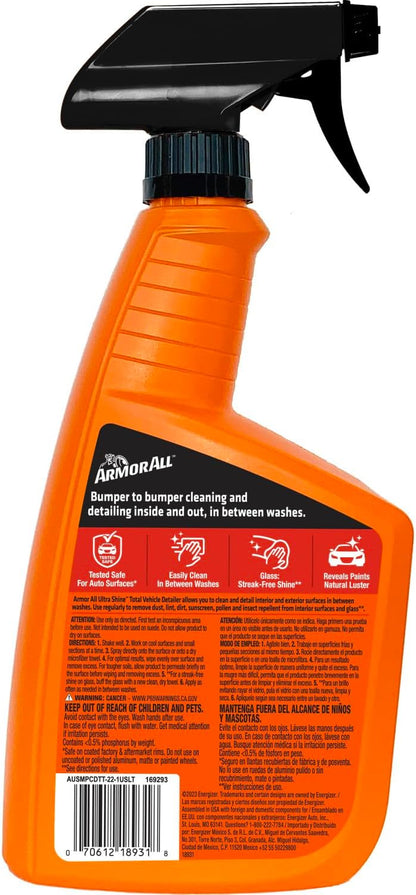 Armor All Ultra Shine Total Vehicle Detailer by Armor All, Car Detailer Spray for Interior and Exterior Use, 22 Fl Oz
