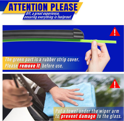 3 wipers Replacement for 2019-2023 2024 2025 2026 Subaru Forester, Windshield Wiper Blades Original Equipment Replacement - 26"/17"/14" (Set of 3) - Colors B