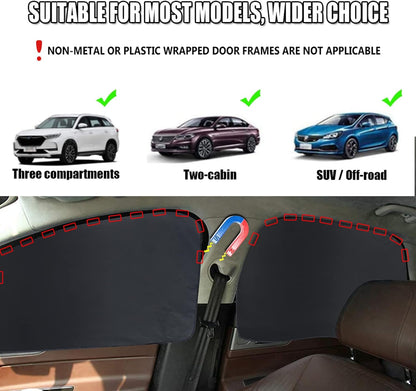 XCBYT Car Window Shades - 4 Pcs Car Privacy Curtains - 100% Block Light Car Window Covers - Magnetic Side Window Sun Shade Keeps Cooler for Breastfeeding, Taking a nap, Changing Clothes, Camping