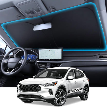 Wigoo Tesla New Model Y Accessories Windshield Sunshade [OEM Design, 100% Sun Blockage] Foldable Heat Insulation Sunshade with Storage Bag, for Model Y 2020~2026 (Juniper), Silver Coating - Colors B