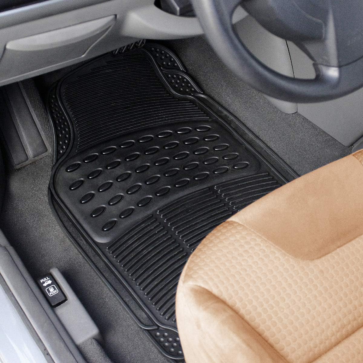 VaygWay Heavy Duty Cargo Liner Trunk Floor Mat – All Weather Trunk Protection Floor Mat - Black Rubber Trimmable Durable Cargo Auto Mat – Universal Fit Car SUV Truck Auto