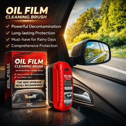 2 Pack Automotive Oil Film Cleaning Brush for Windshield, Car Glass Oil Film Remover with Hydrophobic Coating, Rain Repellent Windshield Cleaner Tool Improves Driving Visibility