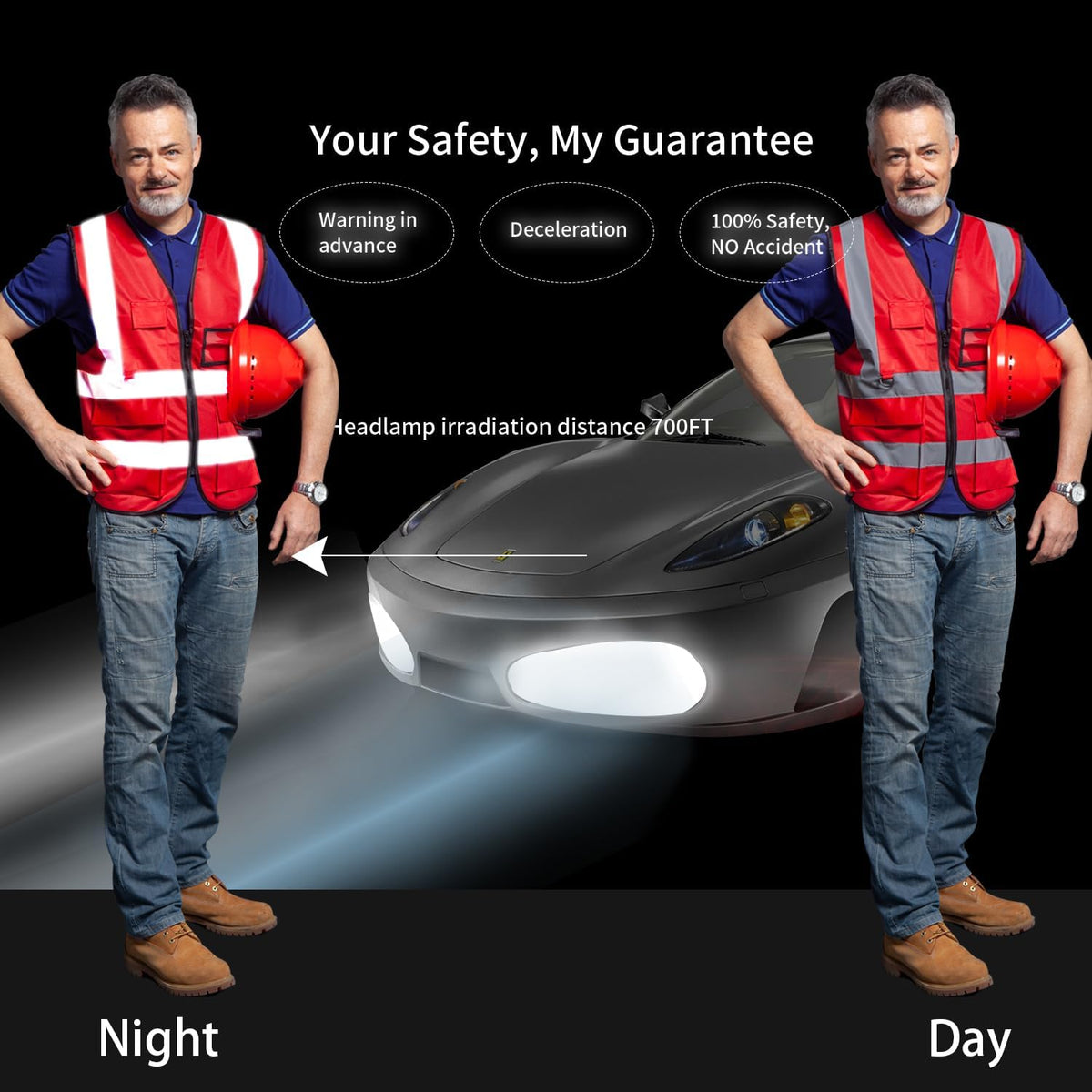 Reflective Safety Vest for Women Men High Visibility Security With Pocket Zipper Front Meet ANSI/ISEA Standard