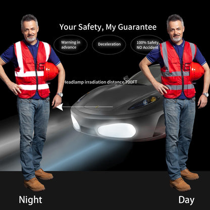Reflective Safety Vest for Women Men High Visibility Security With Pocket Zipper Front Meet ANSI/ISEA Standard