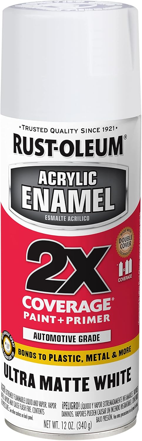 Rust-Oleum 271903 Acrylic Enamel 2X Spray Paint, 12 oz, Gloss Black, (Pack of 1)