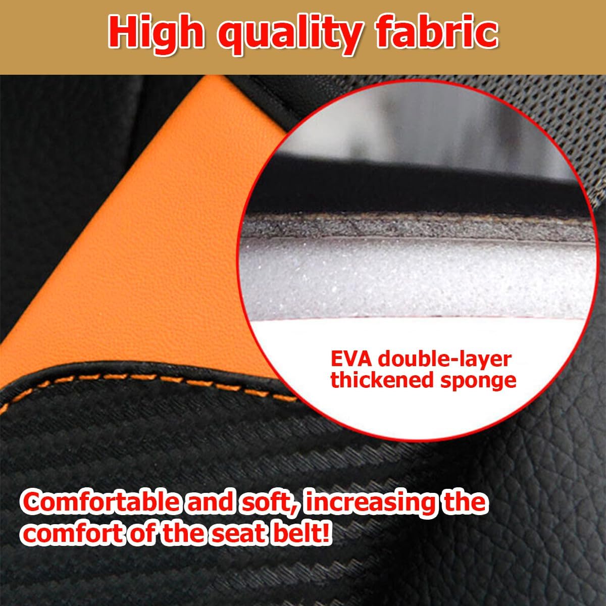 AUCELI 2PCS Car Seat Belt Cover, Carbon Fiber Seatbelt Shoulder Strap Covers, Breathable Leather Soft Harness Pad Protect Your Neck and Shoulder Compatible with Cars