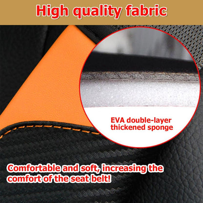 AUCELI 2PCS Car Seat Belt Cover, Carbon Fiber Seatbelt Shoulder Strap Covers, Breathable Leather Soft Harness Pad Protect Your Neck and Shoulder Compatible with Cars