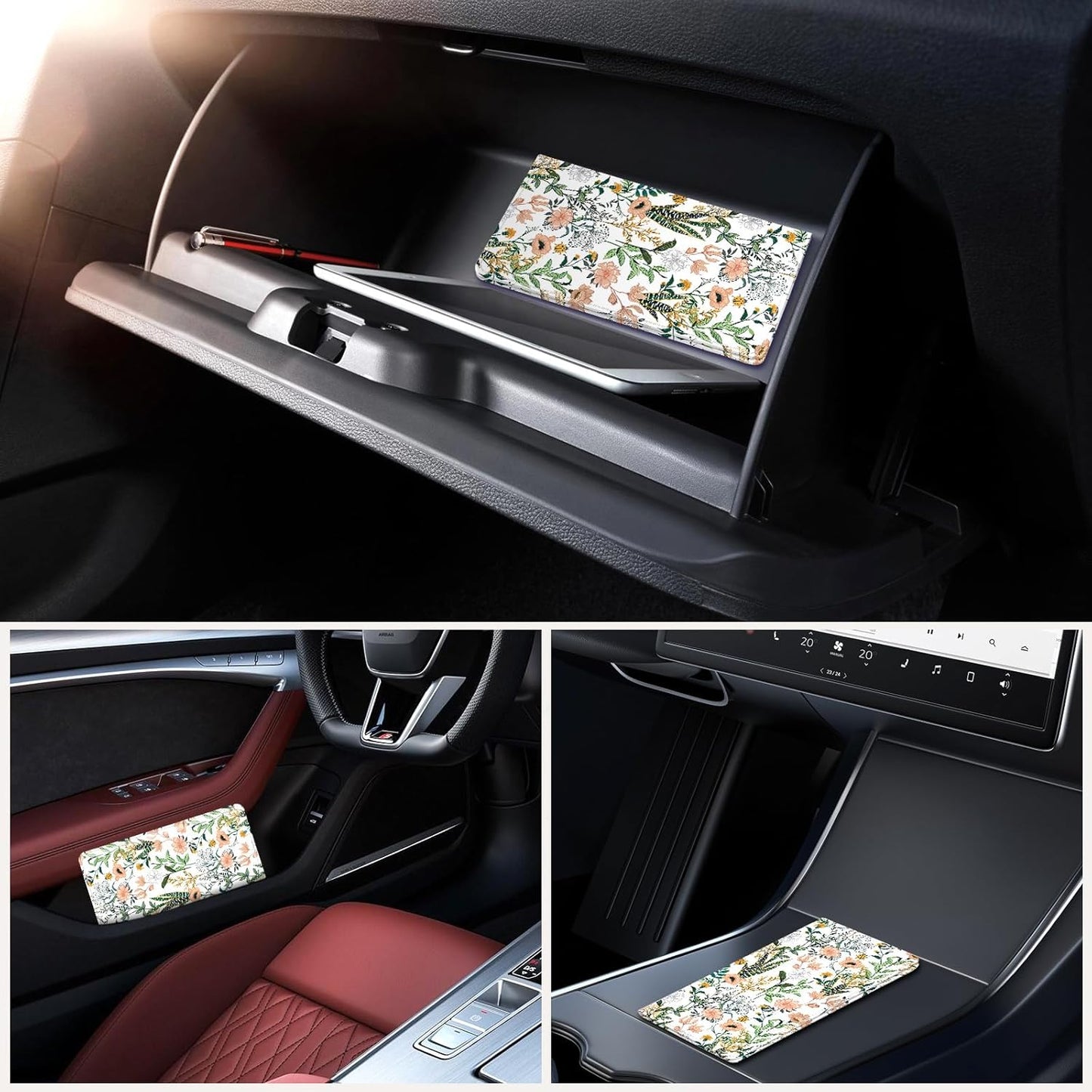 Car Registration and Insurance Holder，Colour Patterns Men Women Car License Document Registration and Insurance Card Holder