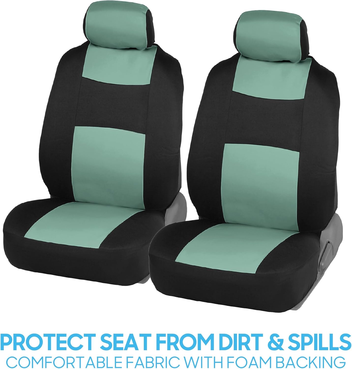 BDK PolyPro Car Seat Covers Full Set in Charcoal on Black – Front and Rear Split Bench for Cars, Easy to Install Cover Set, Accessories Auto Trucks Van SUV