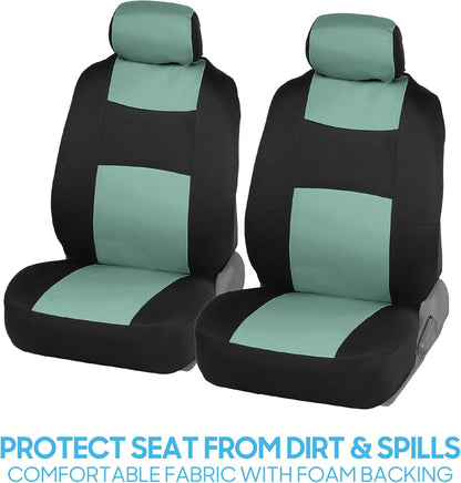 BDK PolyPro Car Seat Covers Full Set in Charcoal on Black – Front and Rear Split Bench for Cars, Easy to Install Cover Set, Accessories Auto Trucks Van SUV