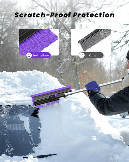helloleiboo 2025 Extra Long 55.7" Ice Scrapers for Car Windshield Multi-Functional Detachable Car Ice Scraper with Foam Grip and 270° Pivoting Brush Head Snow Brush for SUV Truck Auto (Blue)