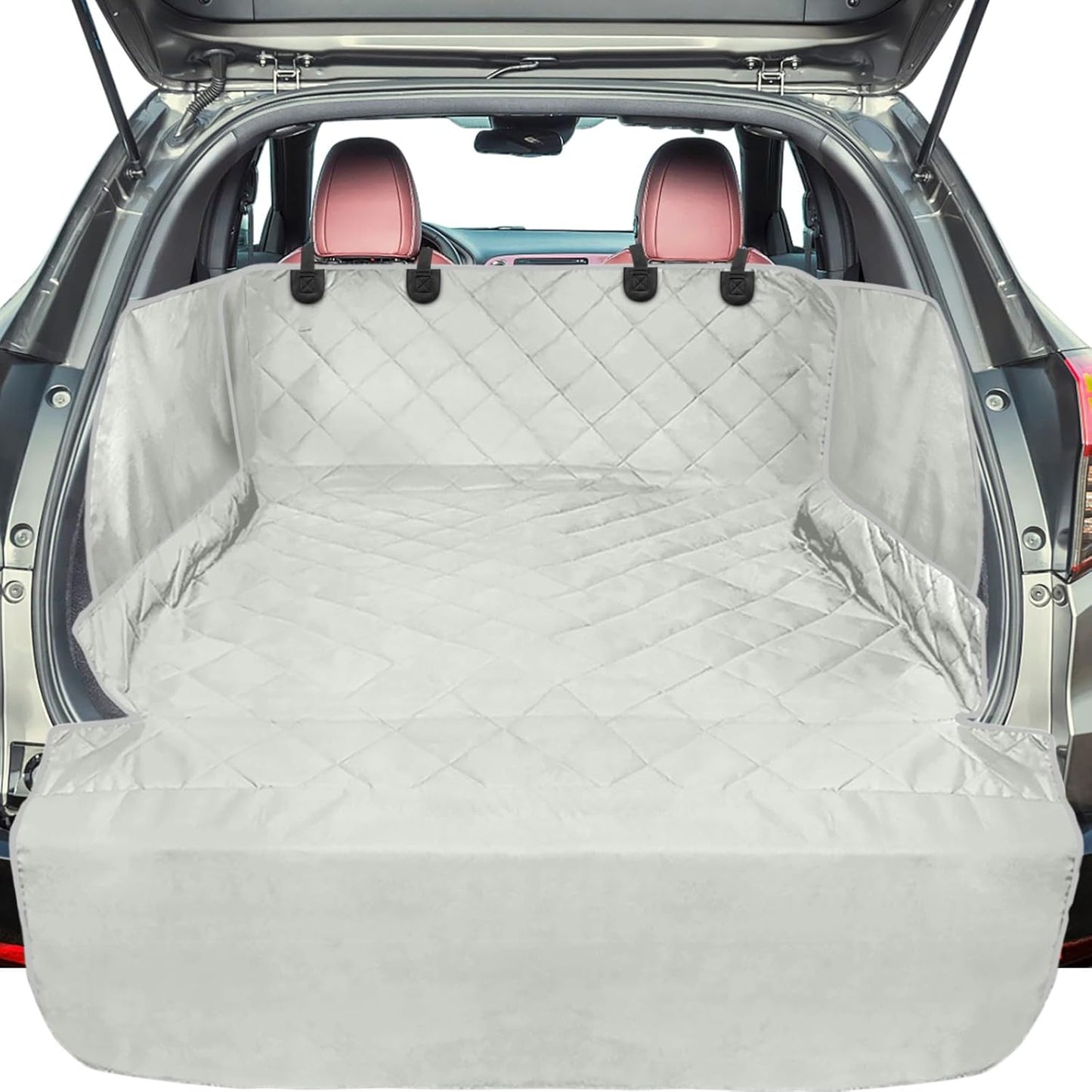 Veckle SUV Cargo Liner for Dogs with Side Flaps, Large (54" x 93") Water Resistant Trunk Cover, Non-Slip Pet Area Protector with Bumper Flap, Universal Fit for SUVs Sedans Vans, Khaki