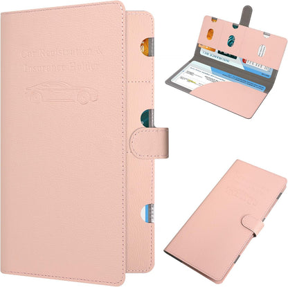 RSAquar Car Registration and Insurance Holder, Vehicle Glove Box Organizer Cool Car Accessories, Auto Truck Document Holder for Cards, Driver License, Black Glitter